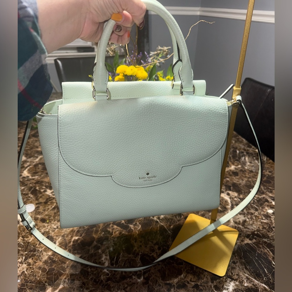 Kate Spade Leewood Place Makayla Satchel in Mint Splash Leather - Picture 3 of 16